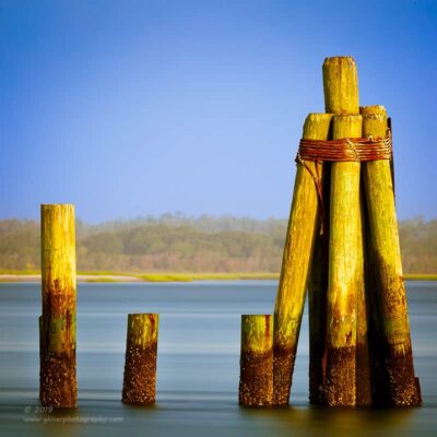 "Sun Kissed Piling",   Canon 5D Mk3, 70-200mm f/2.8L Mk2, 2X Teleconverter, Singh-Ray Color Combo Polarizer and 10-Stop Mor-Slo ND Filter